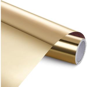 Ant 12" x 10ft Chrome Mirror Glossy Metallic Foil Vinyl - Easy to Weed & Transfer Silver Permanent Vinyl Roll Create DIY Projects, Decals, Stickers for Crafts (12inch x 10ft, Rose Gold)