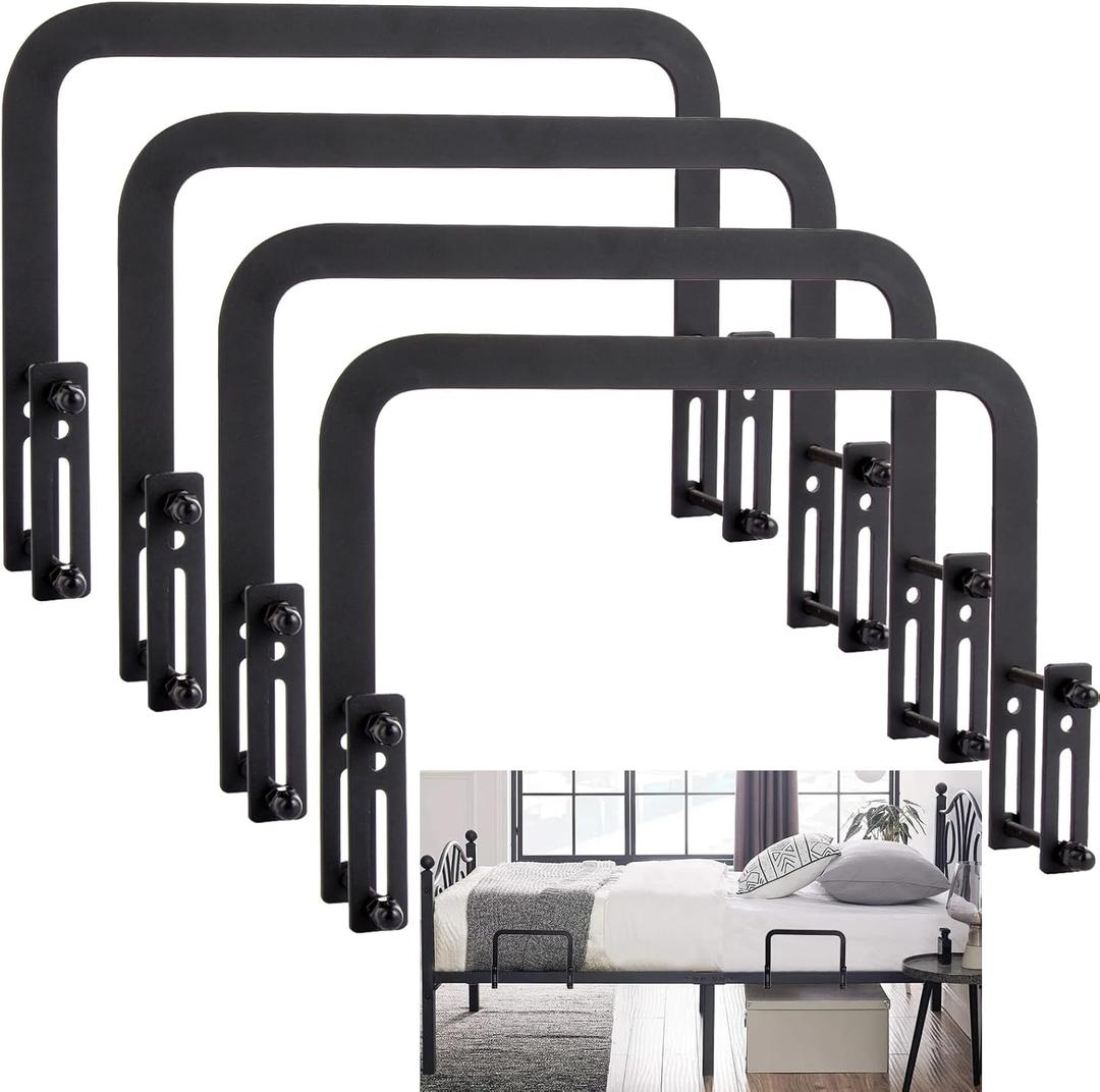 STARVAST 4 Pack Mattress Slide Stopper, Non-Slip Metal Mattress Gripper Retainer Bar, Mattress Holder Gripper for Bed Frame to Prevent Sliding, Mattress Holder for Metal Bed Frame