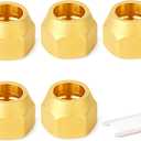 GASHER 10PCS Brass SAE 45 Degree Flare Tube Fitting,3/8" Flare Nut Air Conditioning Copper Pipe Extension Butt Copper Tube Flare Nut