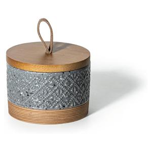 Small Ceramic Jar with Lid, Coffee Container Kitchen Food Storage Jars for Sugar Tea Bag, Stackable Decorative Spice Jars for Countertop Coffee Bar Accessories- Gray & 5 fl.oz