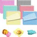 480pcs Deli Paper Sheets - 12x12 inch Variety Pack Checkered Wax Paper, Food Basket Liners for Wrapping Sandwiches Bread Burgers