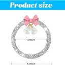 Bling Car Engine Start Ring Stickers, 2PCS Crystal Rhinestone Bow Vehicle Push Start Stop Button Cover, Auto Key lgnition Knob Decals for Women Girls, Universal for SUV RV Truck (White)