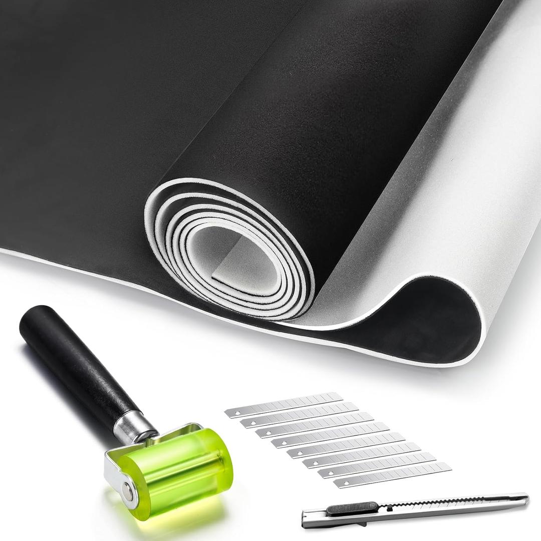 Suede Headliner Fabric Black 98 x 60 Inches with 4mm Thick Foam Backed Headliner Fabric for Car Suede Material Rubber Seam for Automotive auto Trucks Interior Repair