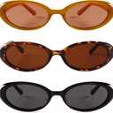 JUDOO Tiny Small 90s Sunglasses for Women Men Retro Oval Tinted Glasses