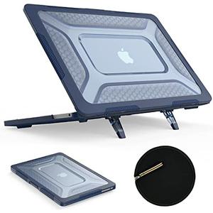 SEYMAC stock Case for MacBook Air 13.6 inch, Shock-Absorbing Protection with Folding Stand &Mouse Pad Case for MacBook Air 13.6 inch, Blue