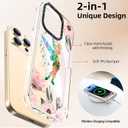 Wildflower Phone Case for iPhone 14 Pro Max Cute Trendy Aesthetic Floral Design for Women & Girls - Military-Grade Drop Protection - Clear Hard Shell Protective Cover - A Fairy and Flowers