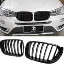 F25 Grill,Front Kidney Grille Compatible with 2014-2017 X3 F25,2014-2018 X4 F26 Single Slat Gloss Black Grill