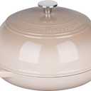VORRINGARD Enameled Cast Iron Dutch Oven Pot with Lid, Bread Oven for Sourdough Bread Baking, Dutch Ovens with Bread Proofing Basket& Baking Supplies Set, 6 Quart, Latte
