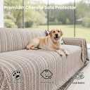 Chenille Couch Cover for Sofa Cover Washable Pet Scratch Couch Covers Tassel Sofa Slipcover for 3 Cushion Couch,Furniture Protector Blanket for Living Room,Camel Brown 71"x134"