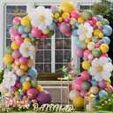Daisy Boho Spring Flower Balloons Garland Arch Balloon with 151Pcs Dusty Rose Pink Yellow Latex Balloons for Wildflower Groovy Daisy Theme Baby in Bloom Baby Shower Birthday Party Decorations (Colorful)