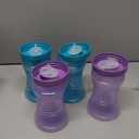NUK Fun Grips Hard Spout Sippy Cup 10 oz. | Easy to Hold BPA Free Spill Proof Toddler Cup 4pk (Blue/Purple)