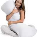 Weighted Body Pillow 8lbs - Weighted Pillow for Deeper Sleep (48 x 14) - Cooling Body Pillows for Adults, Full Body Pillow for Adults, Side Sleeper Body Pillows with Cover (X-Large/White)