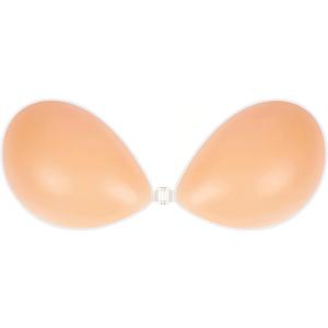 MITALOO Adhesive Bra Invisible Sticky Strapless Push up Backless Reusable Silicone Covering Nipple Bras (Light Nude, C)