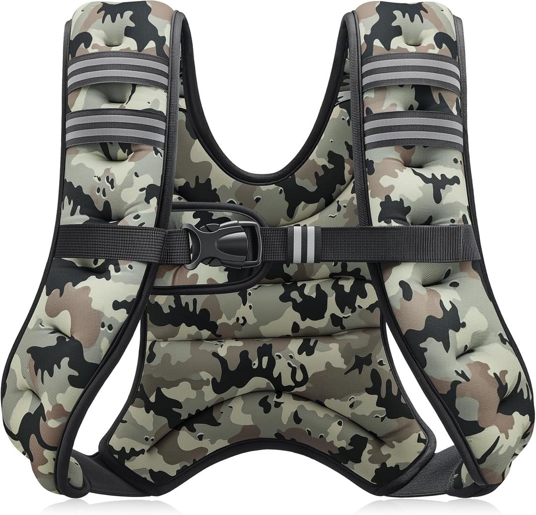 ZELUS Weighted Vest Weight Vest for Men Women with Storage Pocket & Reflective Strips for Workout Strength Training Running Muscle Building, Desert Camo (8 lb)