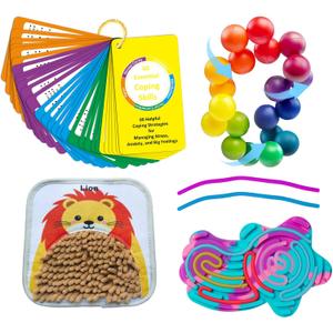 7-Piece Calm Down Corner Supplies for Kids | Anxiety Relief Tools Kit| Interactive Emotional Support Regulation Items, Fidgets for Kids, Versatile Therapy Sensory Toys for Classroom and Home
