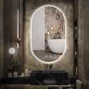 Niccy Oval LED Bathroom Vanity Mirror, 40x24inch Frameless Backlit Mirror with Light, Smart Anti-Fog Mirror with Memory Function Dimmable Lighted Mirror