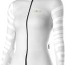 LAMEDA Cycling Jersey Women Long Sleeve, Breathable Bike Jersey with Pockets, Bike Shirts for Bicycle Road Biking Riding (Medium, White)