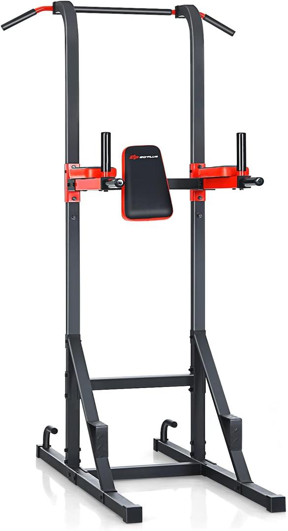 Goplus Power Tower Pull Up Bar Dip Station, Multi-function Dip Bars Stand Workout Equipment for Full-body Home Gym Fitness Exercise Strength Training