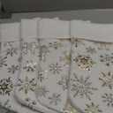 Christmas Stockings Large 18 inches 4 Pcs - Plush Faux Fur Xmas Stocking with Golden Snowflake, for Family Holiday Personalized Party Decorations