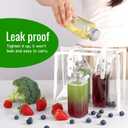 12 oz Glass Juice Bottles with Lids 6 Pack | Reusable & Leakproof Juicing Jars with Airtight & Sipping Lids, Straws & Brushes for Travel, Office, Home, Gym