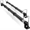 Zento Deals 2 Pack of Heavy Duty Expandable Clothes Bars Car Hangers Rod- Convenient Classic Black Combines with Strong Metal and Rubber Grips and Rings