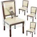4Pcs Plastic Dining Chair Covers, Clear Chairs Seat Protector Keep Chair Away from Water, Dust, Stain