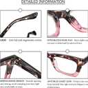 REAVEE 6 Pack Reading Glasses for Women Blue Light Blocking, Cute Square Computer Readers with Spring Hinge, +1.75