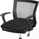 BUYUE Good Support Office Chair Cushion Padded, Soft Velvet Comfortable Non-Slip Seat Cushion for Computer Desk Kitchen Chair (1 Count, Black)
