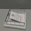 Livabber Flat Napkin Holder, Metal Kitchen Napkin Storage with Weighted Tension Arm Rustic Tissue Paper Dispenser for Countertop, Table Kitchen, Dining Room (With Marble Base, Chrome)