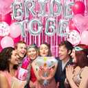 Classy Pink Bachelorette Party Decorations - Rose Red Hot Pink Balloons Bride To Be Balloons Fringe Curtain for Girls Last Rodeo Bridal Shower Bride To Be Bachelorette Decorations Naughty