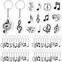 Sasylvia 60 Pcs Musical Note Key Chain Acrylic Music Keychain Musical Party Favors Choir Gifts Clef Key Ring Trinket Keyfob for Students Music Theme Party Decoration Supplies