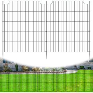 12 Panels Decorative Garden Fence, 33 in(H) X 29 ft(L) No Dig Animal Barrier Fencing, Rustproof Metal Wire Border Fence for Dogs, Rabbits, and Yard, Temporary Outdoor Garden Edging Fence (12 Panels - 33in(H) x29ft(L) without Lock)