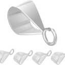 4 Pcs Pendant Clasp for Necklace, 925 Sterling Silver Bail Connector with Loop Charm Clasp Necklace Clasp Jewelry Clasp Connectors Pinch Bails for Pendants Jewelry Making (Silver)