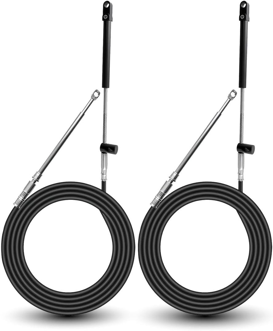2Pcs Outboard Engine Control Cables Fit for Mercury Mariner Outboard Engine, GEN II Throttle and Shift Cables