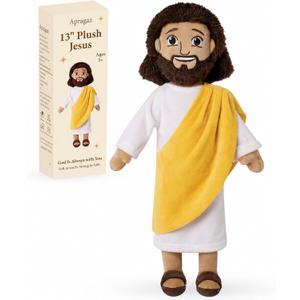 Apragaz 13" Jesus Plush Doll, Jesus Plushies for Kids, Soft & Comfort Christian Toy, Christian Faith Plushie Faith-Based Gift for Boys Girls, Sunday School, Bible Learning