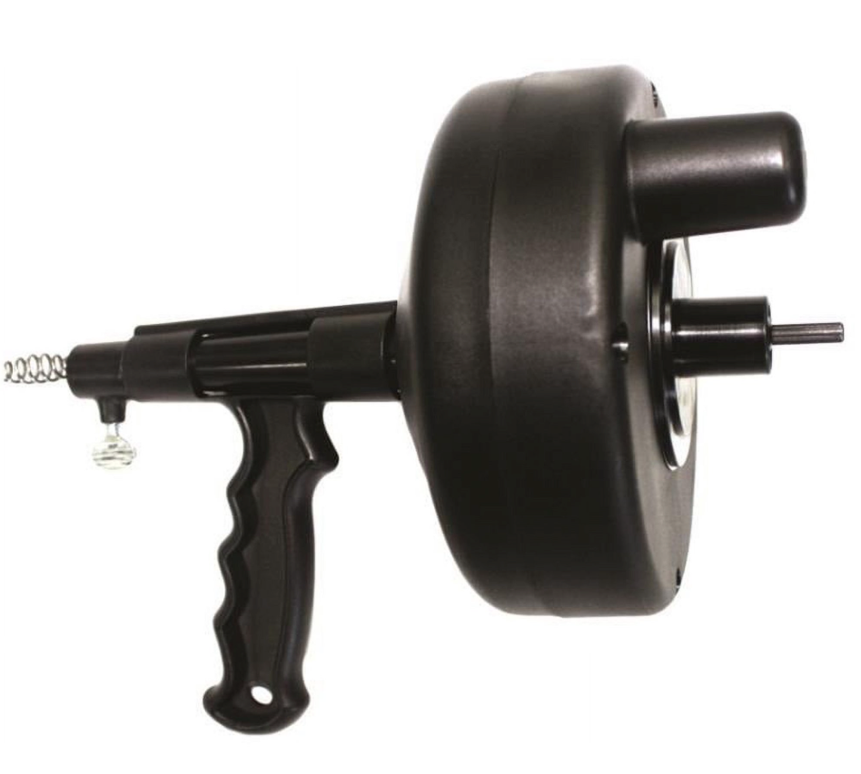 ProSource 2589943 Drum Auger, 1/4 in Dia x 15 ft L High Carbon Steel Spring Cable, Black