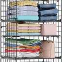 X-cosrack Closet Hanging Organizer Shelves - 5 Tier Wardrobe Organizers and Storage Bin, Hanging Organizer Shelves, Clothes Shelf with Adjustable Dividers for Bedroom Closet Sweater Shoes Handbag