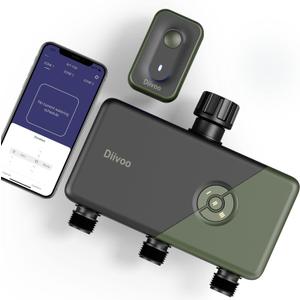 Diivoo WiFi Sprinkler Timer 3 Zone, Smart Water Hose Timer Compatible with Alexa and Google, Remote Control Irrigation, Automatic Manual Watering, Rain Delay, for Garden, Yards and Lawns (2.4Ghz Only)