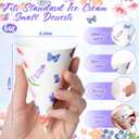 Honeydak 200 Pcs 6 oz Summer Snow Cone Cups, Butterfly Wildflower Disposable Watercolor Plant Shave Ice Cream Cups for Slush Shaved Ice Cream Sorbet for Spring Party Treats, about 4.72 x 3.35 inches, 6 oz
