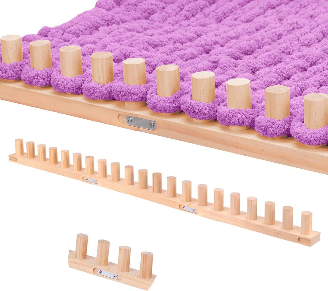 40 Chunky Knitting Blanket Loom - Customizable Knitting Looms - Adjustable Size & Portable Design Chunky Knit Blanket Loom - Beginner-Chunky Knitting for Beginners and Home Decoration