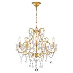Wieliou Crystal Chandelier, Golden Crystal Lighting,5-Light Modern Chandelier for Living Room Kitchen Island Entryway Bedroom