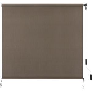 SEEYE Outdoor Sunshade Roller Shades, 4' W x 6' H Cordless Roll Up New Material Blinds Privacy Screen with 90% UV Protection, Exterior Patio Shade Cloth for Backyard Porch Pergola Windows, Mocha, 48"W x 72"H