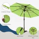 10ft 3 Tier Patio Umbrella, Outdoor Market Table Umbrella with UPF 50+ Vented Canopy, 8 Sturdy Ribs, Easy Push Button Tilt and Crank, Windproof for Deck, Pool, Backyard and Garden