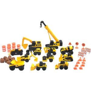 CAT Construction Toys, Little Machines Mega Set  40+ Pieces with XL Crane & Excavator, 10 Mini Vehicles, Road Signs, Cones, Boulders & Barricades, Indoor/Outdoor STEM Toy for Kids Ages 3 +