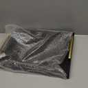 16"x12" Serving Trays with Handles, Black Decorative Serving Tray, Ottoman Trays for, Living Room, Bathroom, and Outdoors Decorative Trays (Black)