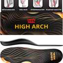 CRUVHEAL High Arch Support Inserts Men Women - Plantar Fasciitis - Comfort for Foot Pain Relief - Anti-Fatigue - Orthotic Shoe Insoles Black (L Men 10-11.5 | Women 11-12.5