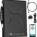 Biometric Gun Safe for Handgun - Quick Access Smart Fingerprint & Keypad Pistol Safe, Portable Small Hard Security Lock Box with Keys for Nightstand, Home, Car, Travel