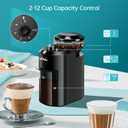 Wancle Electric Burr Coffee Grinder - Adjustable with 28 Precise Grind Settings for 12 Cups - Professional Coffee Bean Grinder (Plastic, Black)