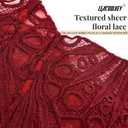 LEACOOLKEY Lacework Corset Top for Women Sexy Textured Sheer Floral Lace Bustier Going Out Lace-up Corset Overbust Top (Red, XL)