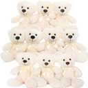 MorisMos 10Pcs Teddy Bears Bulk Baby Shower, 14inch Cute White Teddy Bear Stuffed Animals Plush, Small Stuffed Bears on Centerpiece Baby Shower, Easter Basket Stuffer Toy